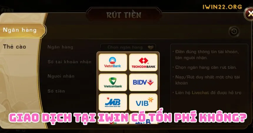 Giao dịch tại iWin có tốn phí không?